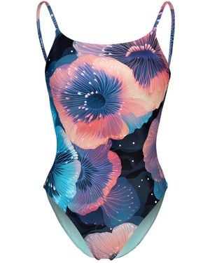 Arena Badeanzug 'Water Prints' - Blau