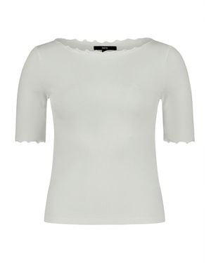 Zero Halbarm-Shirt Mit U-Boot-Ausschnitt - Weiß