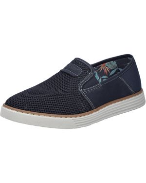 Rieker Slipper Espadrilles, Sommerschuh mit kontrastfarbenen Ziernähten - Blau