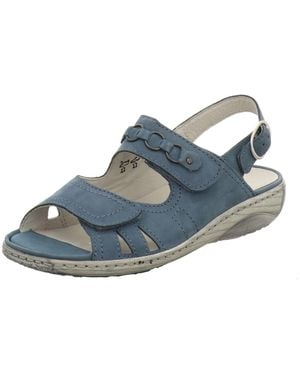 Waldläufer Sandale Sandalette Damen 210004 G-Weite Sandale Echtleder - Blau