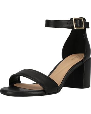 Clarks Ezoria Mae Sandale mit raffinierter ausgestellter Ferse - Schwarz