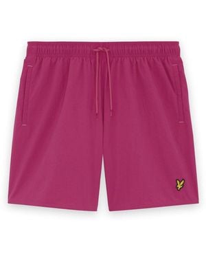 Lyle & Scott Einfarbige Badeshorts - Pink