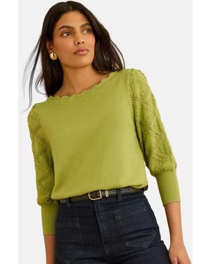 Love & Roses Pullover - Grün
