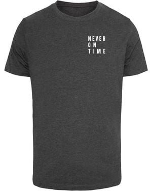Merchcode Shirt 'Never On Time' - Schwarz