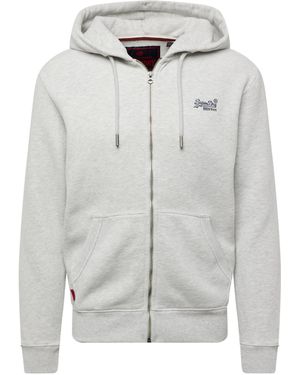 Superdry Sweatjacke 'essential' - Grau