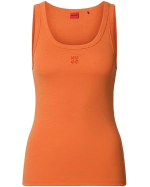 HUGO Top Datamia - Orange