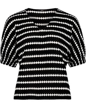 Zero Kurzarm-Shirt Mit V-Ausschnitt - Schwarz