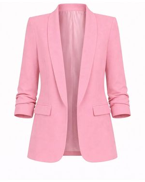 Worldclassca Blazer Damen Blazer 3/4 Arm Mit Raffung - Pink