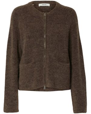 SELECTED Strickjacke Slfsia - Braun