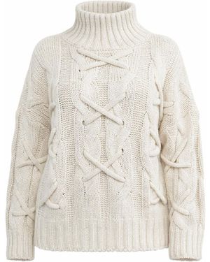 Worldclassca Strickjacke Strick Pullover Mit Stehkragen - Weiß