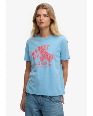 Superdry & Co T-Shirt Roadside Trade - Blau