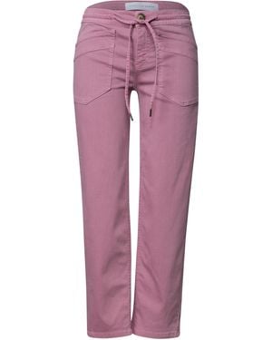STREET ONE STUDIO Straight Leg Jeans Mit Elastikbund - Pink
