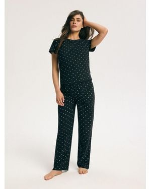 ESOTIQ Pyjama Macchiato - Schwarz