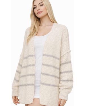 Worldclassca Strickjacke Strick Jacke Mit Streifen - Natur