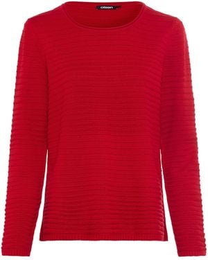 Olsen Strickpullover, Seitliche Schlitze - Rot