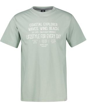 Lerros Sportliches T-Shirt Aus Baumwolle Mit Coolem Slogan-Print - Grün