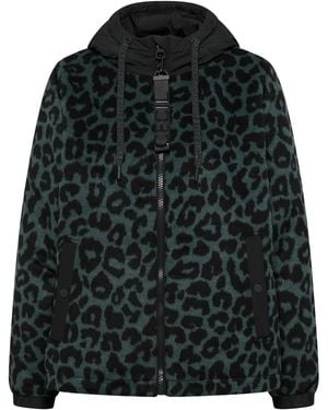 Cecil Jacke Mit Wollanteil Und Leo-Muster - Schwarz