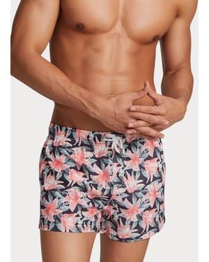 SEOBEAN Badeshorts Beach Shorts Quick-Dry Blumen - Weiß