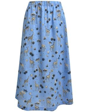 Smith & Soul Midirock Mit Elastikbund Und All Over Print - Blau