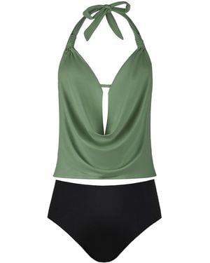 CUPSHE Tankini Halter Straps - Grün