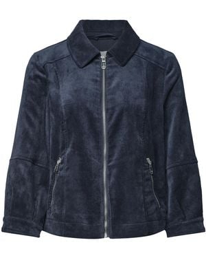 Street One 3/4 Arm Cordjacke Mit Hemdkragen - Blau