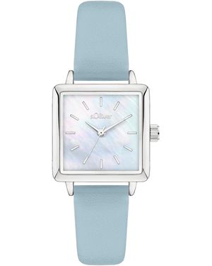 S.oliver Analoguhr Square Time - Blau