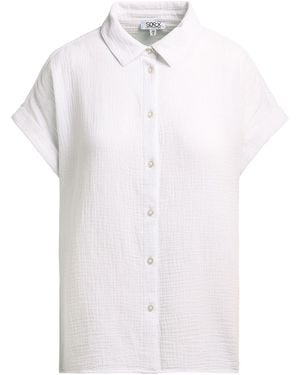 SOCCX Ärmellose Musselin-Bluse Mit Rückenprint - Weiß