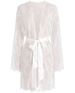 MILENKA Morgenmantel Lace Bridal Kimono - Weiß