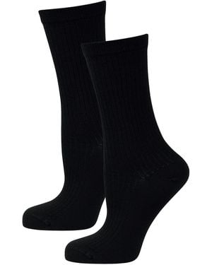 Nur die Basicsocken Soft Modal Ripp - Schwarz