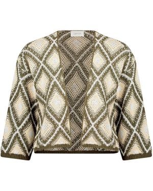 Cartoon Strick-Cardigan Mit Jacquard - Mettallic