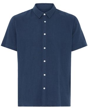 Solid Kurzarmhemd Sdiain - Blau