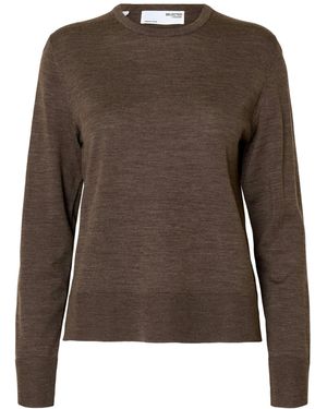 SELECTED Pullover Slfthea - Braun