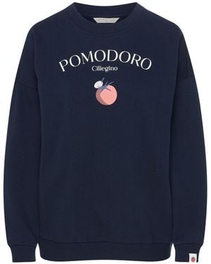 Henderson Sweatshirt Sweatshirt Dessie, Pomodoro-Schriftzug, Mit Print - Blau