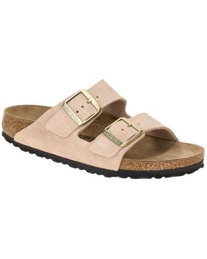 Birkenstock Pantolette Arizona Pantolette Rosa Velour Schmal 1026170 - Mehrfarbig