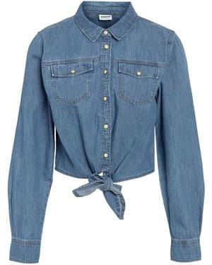 Noisy May Bluse Damen Bluse - Blau