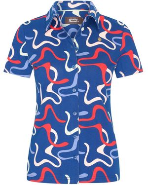 4funkyflavours Bluse 'United States Of Division' - Blau