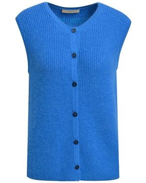 Smith & Soul Strickweste Mit Rippstrickmuster - Blau
