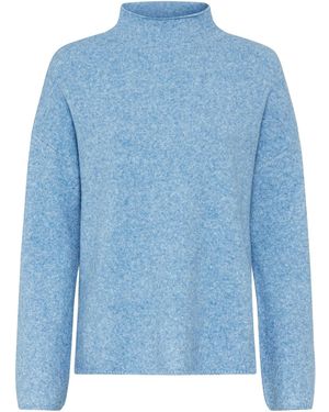 Camel Active Rollkragenpullover Aus Einem Wollmix - Blau