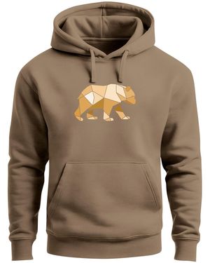 Neverless Sweatshirt Bär Polygon - Grau