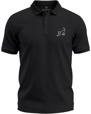 Neverless Shirt Cat Polygon - Schwarz