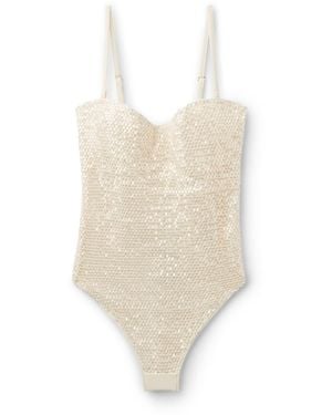 Calzedonia Badeanzug Sequin Net - Weiß