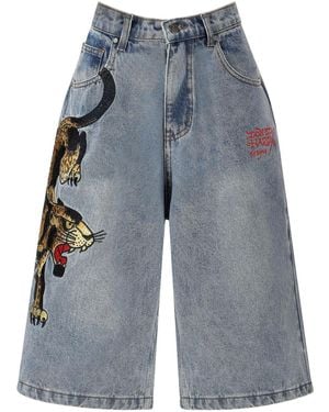 Ed Hardy Shorts Panther Crawl - Blau