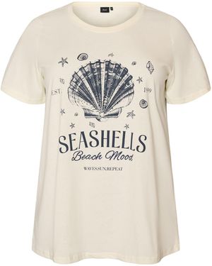 Zizzi T-Shirt Mliz - Natur