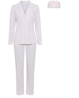 Vivance by Lascana Pyjama Mit Schlafmaske - Weiß