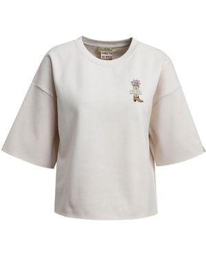 Smith & Soul Boxy Kurzarm-Sweatshirt Mit Back-Artwork - Weiß