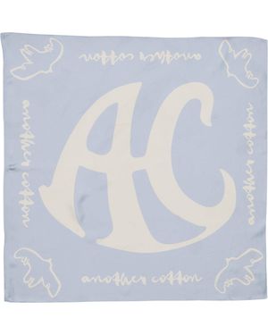 Another Cotton Lab Ac Lettering Silk Scarf - Blau
