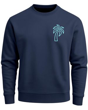 Neverless Sweatshirt Palm Lineart Logo - Blau