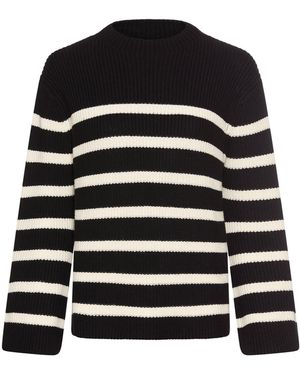 Camel Active Strickpullover Mit Streifen - Schwarz