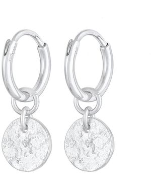 Elli Jewelry Ohrringe Kreis, Geo, Plättchen - Weiß