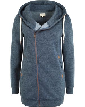 Oxmo Kapuzensweatjacke 'Vicky Zip Hood Long' - Blau
